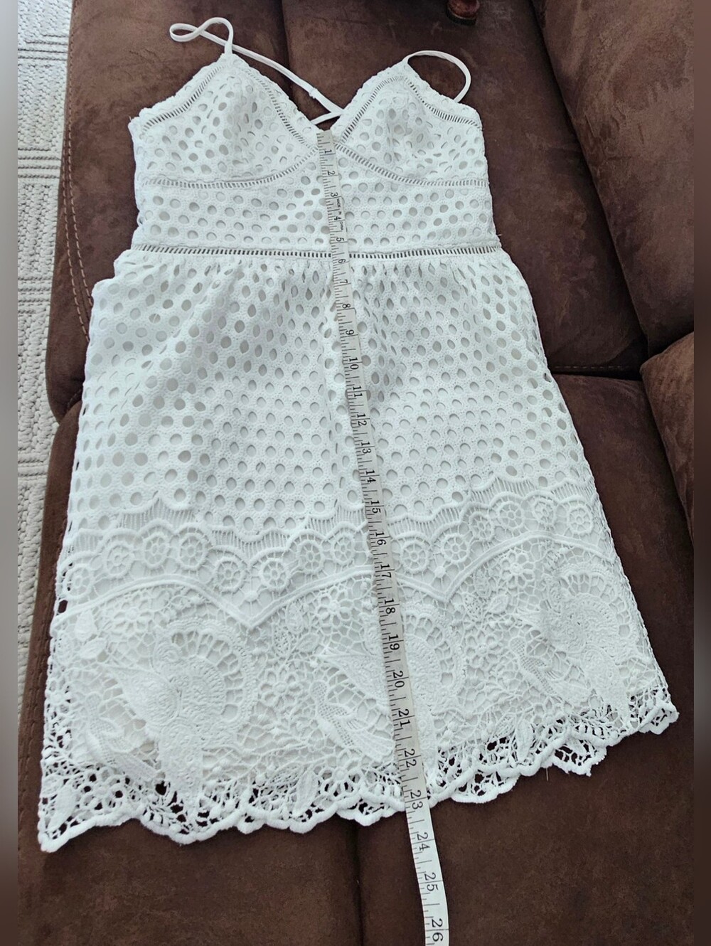 Abercrombie & Fitch White Eyelet Mini Dress Sz S - Picture 14 of 16